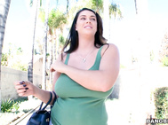 We meet up with Alison Tyler and her nice big tits in an alley while we waited on the stud.