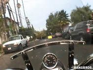 Evie Delatosso was out riding her hog when she realized it was a tad bit dirty, so she drove up to the local car wash where she would wash her bike.