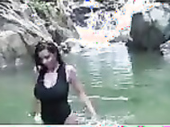 Huge boobs waterfall