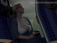 Huge melons don't fit on her dress