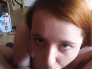 Happy Ellie Blow Job with Messy Facial