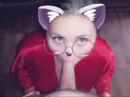 Cutie in Snapchat Sucks her Boyfriend's Huge Penis