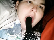 Plus Size Girl Deep Throats her Brush